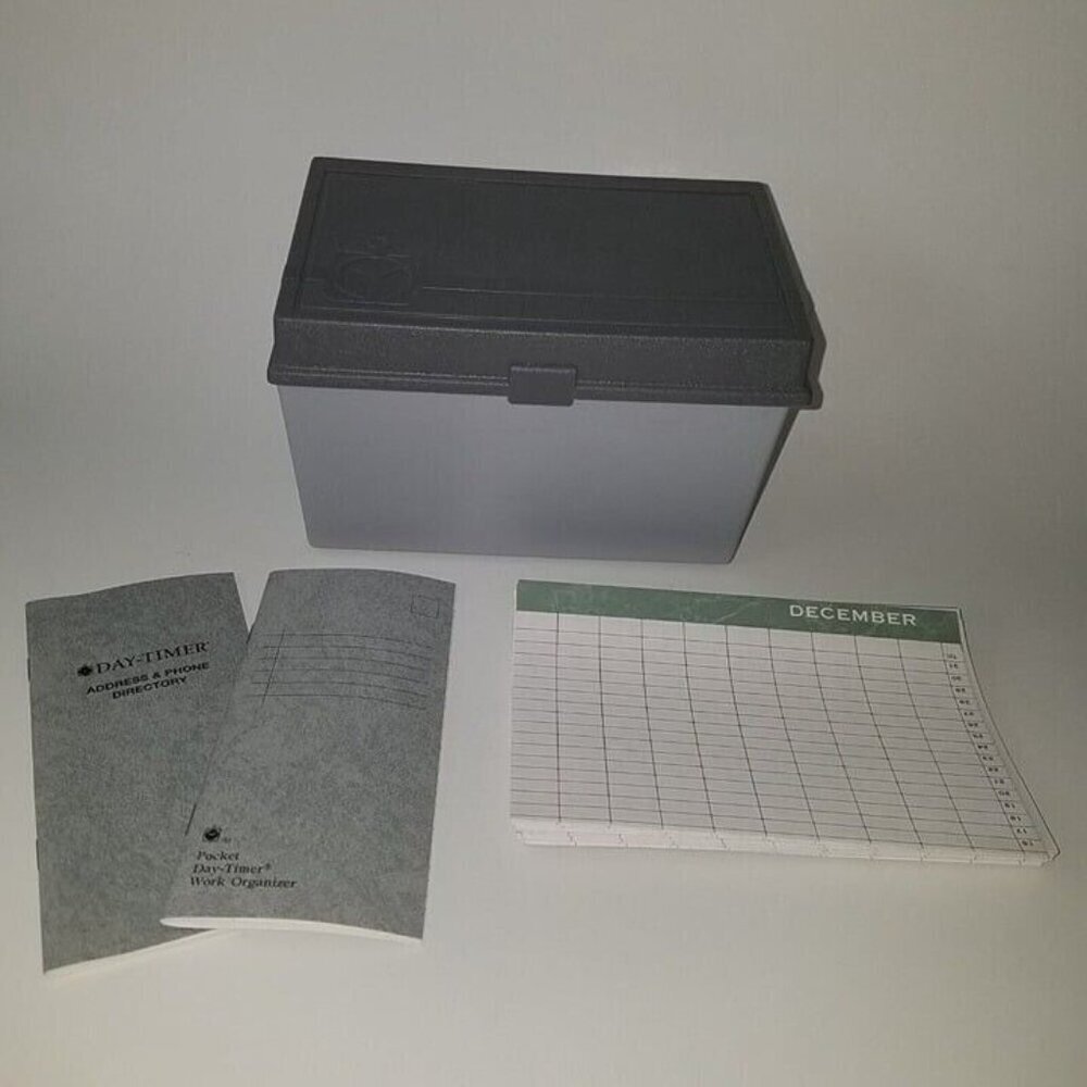 Day-Timer Storage Box Month Dividers Pocket Work Organizer Phone Address Booklet